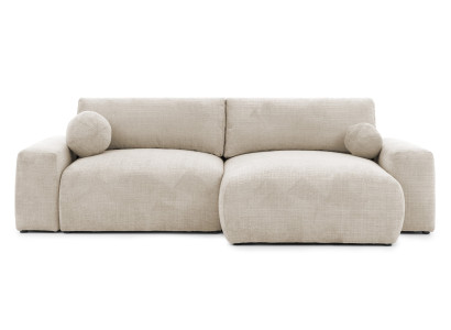 Beiges L-förmiges Sofa Stoffsofa mit Schlaffunktion Wohnzimmermöbel