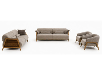 Sofa Sessel Grau Stil Modern Wohnzimmer bequem komfortabel