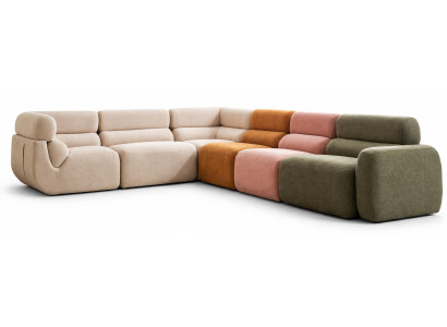 Buntes Ecksofa L-Form Wohnzimmer Bequem Weich Modern Hochwertig Leuchtend
