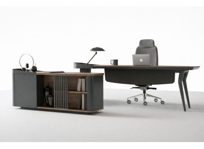 Eleganter Schreibtisch Büro Design modern Arbeitsplatz Braun