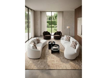 Sofagarnitur Set Modern Weiss Schwarz Elegant Couch Sessel Tische