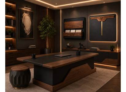 Schickes Büro-Set Designer Konferenztisch Couchtische Wandorganaizer