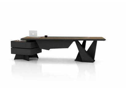 Schreibtisch Schwarz Bucherregal modern Design Arbeitsplatz