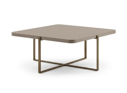 Couchtisch Beige mit Gold Metallgestell Elegantes Wohnzimmermöbel