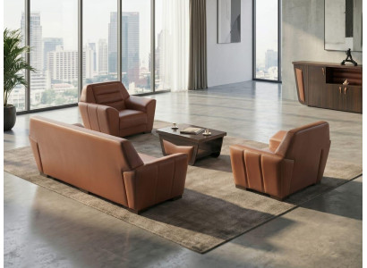 Couchgarnitur modern elegant funktional ergonomisch vielseitig braun