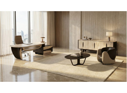 Büro Set Schreibtisch Sideboard Couchtisch Sessel Modern Design