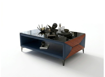 Couchtisch Modern Blau Braun Hochglanz Elegant Wohnzimmertisch Luxus