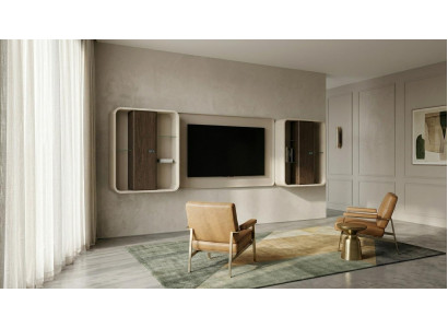 Fernsehoberteil 2x TV Topmodul Wohnzimmer Stil modern beige geräumig