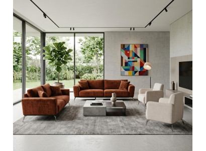 Hochwertige Wohnzimmer Polstergarnitur Designer Sofas Stoffsessel