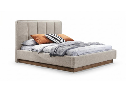 Doppelbett Modern Beige Polsterbett Elegantes Schlafzimmerbett bequem