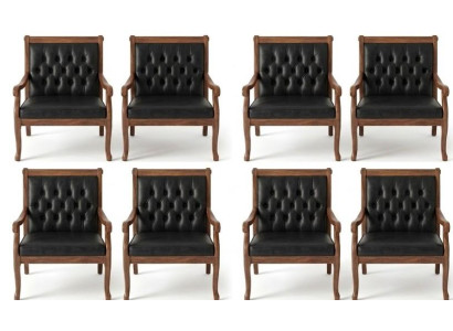 Einzigartige Chesterfield Stühle Designer Lederstühle 8-er Stuhl-Set