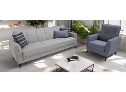 Wohnzimmer set Schlafsofa 3-Sitzer Sessel modern weich bequem schön