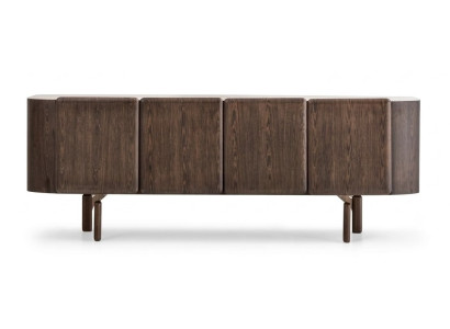 Sideboard Moderner Stil Braun Travertin Minimalistisch Hochwertig