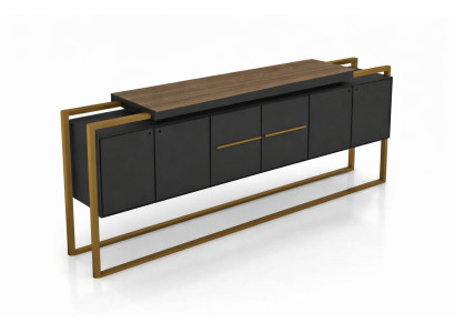 Sideboard Luxus Design Modern Schwarz Holz Metall Kommode