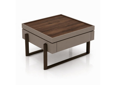 Couchtisch Braun  Modern Holz Metall Design Wohnzimmertisch