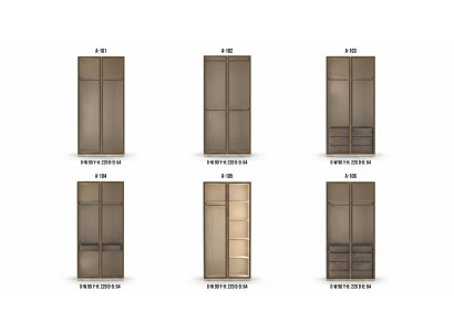 Kleiderschrank Set Modulares Beige Modern Schranksystem Luxus bequem stilvoll