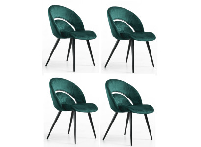 Luxuriöser Esszimmerstühle 4er Set Smaragdgrün Samt Oval