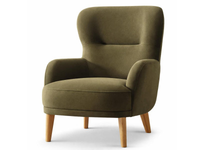 Sessel grün modern weich bequem elegant Holzbeine langlebig