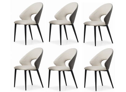 Moderne Beige Esszimmerstühle Designer 6-er Set Luxus Stühle