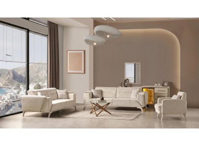 Couchgarnitur Moderner Stil Designermodell Beige Wohnzimmer