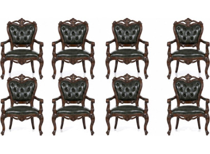 Klassische Chesterfield Stühle Designer Grüne Esszimmer Lederstühle