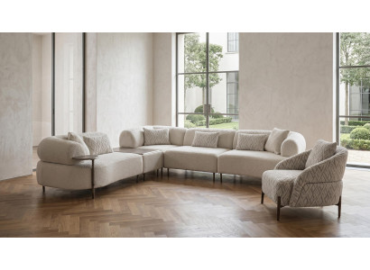 Couchgarnitur Moderner Stil Beige Mittlere Härte Material Stoff Holz