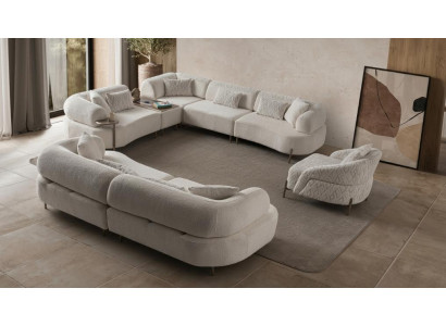 Couchgarnitur Moderner Stil Beige Mittlere Härte Stoff Holz