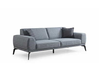 3-Sitzer Sofa Modern Schwarz Grau Anthrazit Stilvoll bequem
