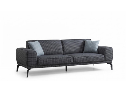 3-Sitzer Sofa Modern Schwarz Grau Anthrazit Stilvoll bequem TV-Möbel