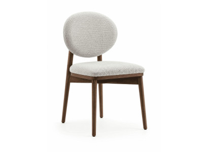Beiger Holzstuhl für das Esszimmer Esszimmerstuhl Polsterstuhl Designerstuhl