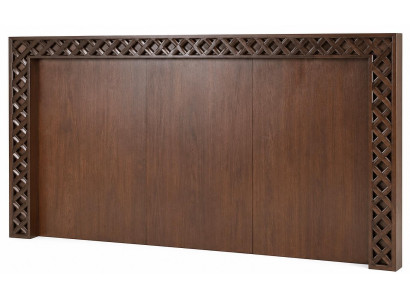 Wandpaneel Dunklem Holz Klassischer Stil Elegantem Gittermuster