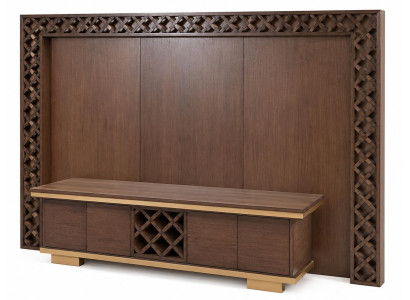 Luxuriöses Braunes TV-Board Designer Nussbaum Wohnzimmer Möbel