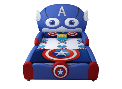 Blaues Kinderbett Captain America für Jungen hochwertig Kinderzimmer