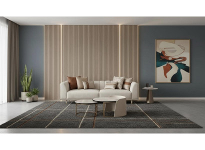 Moderne Wohnzimmer Garnitur mit 3 Sitzer Sofa und Couchtisch