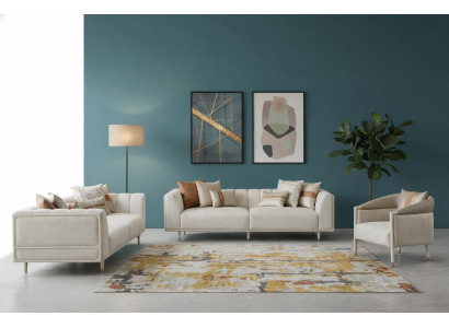 Komfortables Sofa Set mit 3+3+1 Sitzer und Sessel Modern