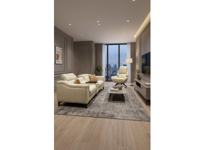 Moderne Beige Wohnzimmer Polstergarnitur 2-Sitzer Stoffsessel