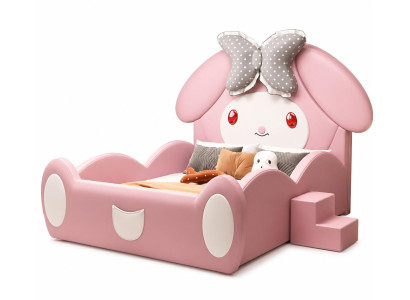 Rosa Kinderbett Prinzessin Leder Kindermöbel für Mädchen niedlich