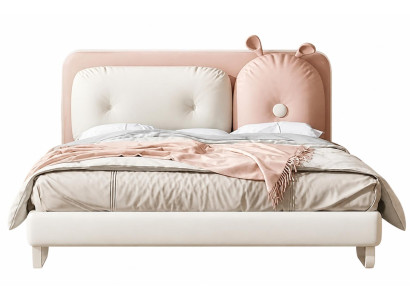 Weiß-rosa Kinderbett zartes hübsches Bett für Mädchen Kindermöbel