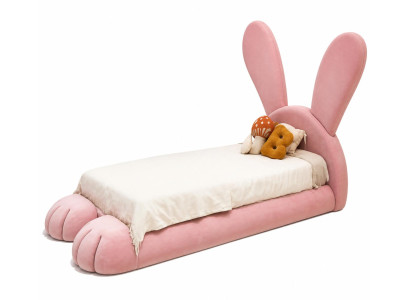 Rosa Kinderbett Hase Bett für Mädchen mit Beleuchtung Kindermöbel
