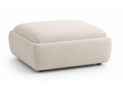 Pouff Beige Stil Modern kompakt Wohnzimmer praktisch komfortabel bequem