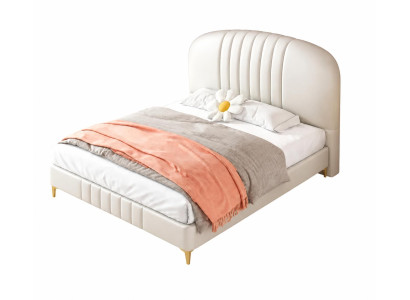 Weißes Kinder- und Jugendbett weich modern Kindermöbel hohe Qualität