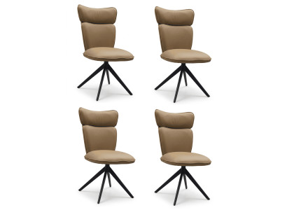 Italo-Design Drehbarer Esszimmerstühle 4er Set Beige Modern