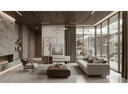 Luxuriöses Wohnzimmer-Set 3-Sitzer-Modulsofa Hocker TV-Möbel Couchtisch Modern