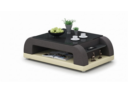 Couchtisch Modern Braun Beige Hochglanz Elegant Wohnzimmertisch Luxus