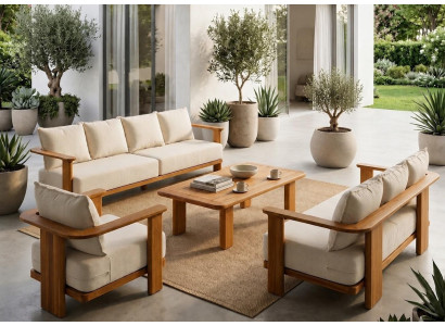 Terrassenmöbel Set 4-Sitzer 3-Sitzer Sofa Sessel Couchtisch Modern