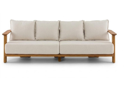 Gartensofa 4-Sitzer Beige Kissen Modern Elegant Stilvoll Komfort