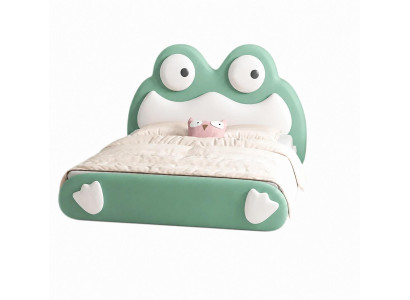 Grünes Kinderbett Frosch Leder für Jungen und Mädchen Kindermöbel