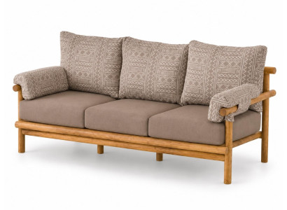 Gartensofa 3-Sitzer Modern Grau Kissen Komfortabel Terrasse