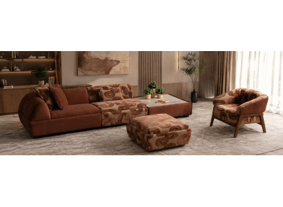3 Sitzer Sofa Sessel Pouff Kaffeetisch Wohnzimmer Stil Modern praktisch