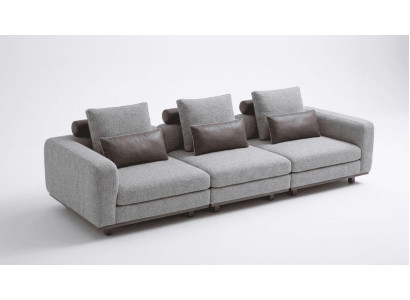 Graues 3-Sitzer-Sofa Modulsofa Design Couch Wohnzimmer Sofa Moderner Stil